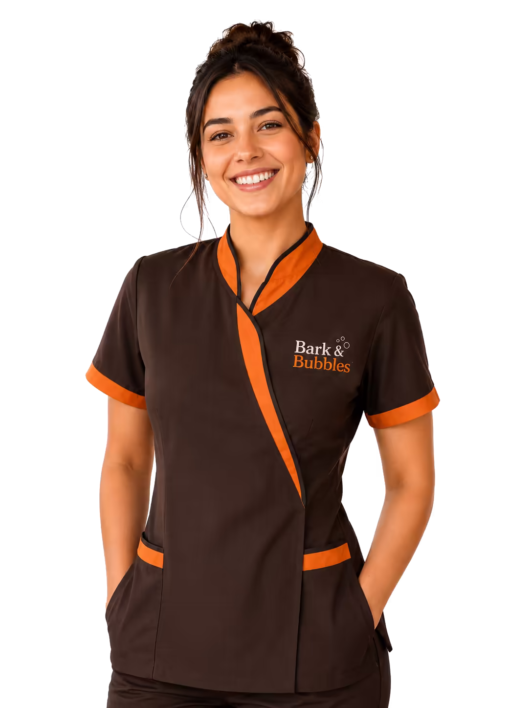 Profissional da Bark & Bubbles, especialista em banho e tosa